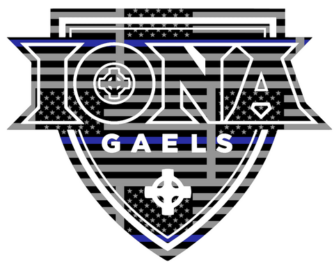 Iona Gaels Team Logo Thin Blue Line American Flag Premium DieCut Vinyl Decal PICK SIZE