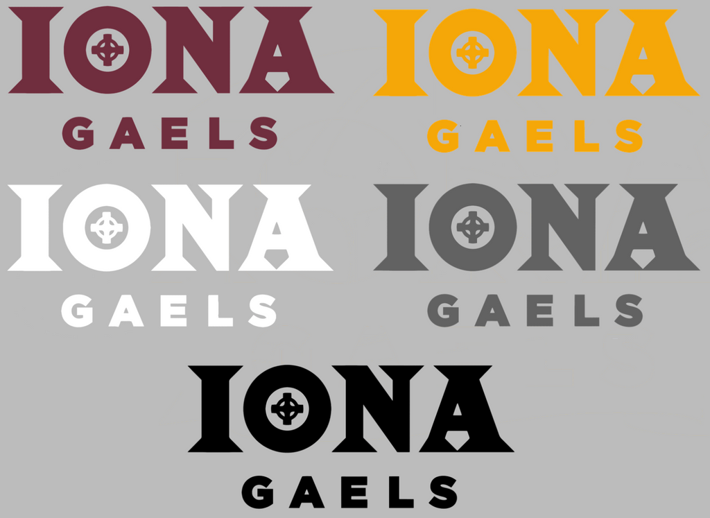 Iona Gaels Team Name Logo Premium DieCut Vinyl Decal PICK COLOR & SIZE