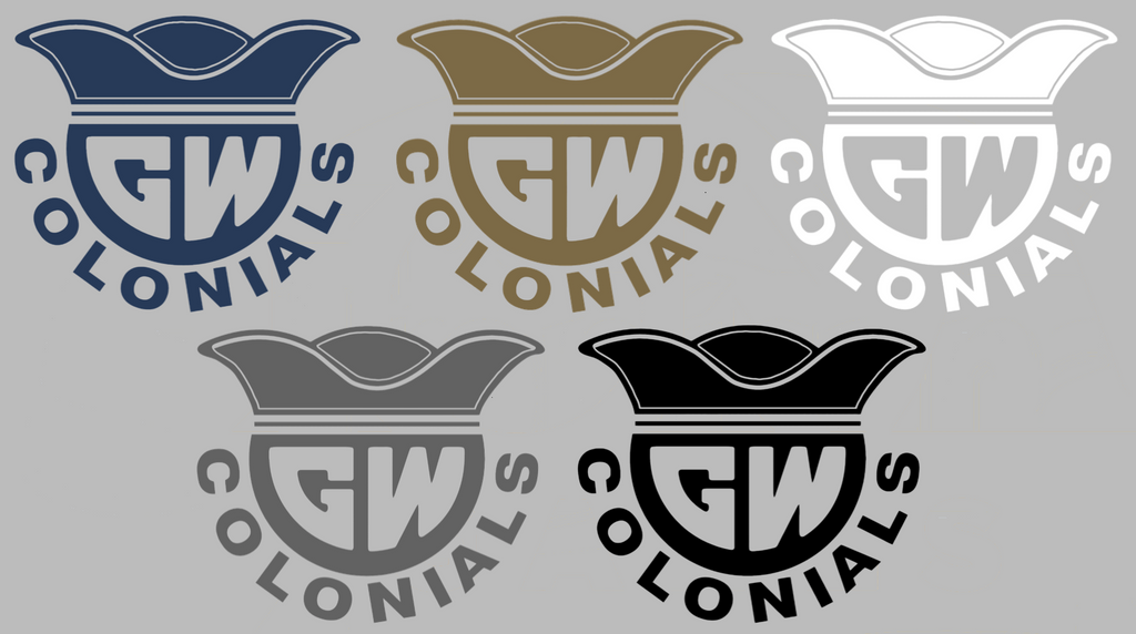 George Washington Colonials Retro Throwback Logo Premium DieCut Vinyl Decal PICK COLOR & SIZE