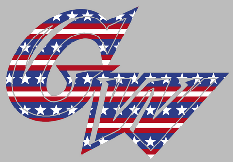 George Washington Colonials Team Logo Stars & Stripes USA American Flag Vinyl Decal PICK SIZE