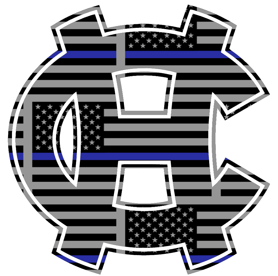 Holy Cross Crusaders HC Logo Thin Blue Line American Flag Premium DieCut Vinyl Decal PICK SIZE