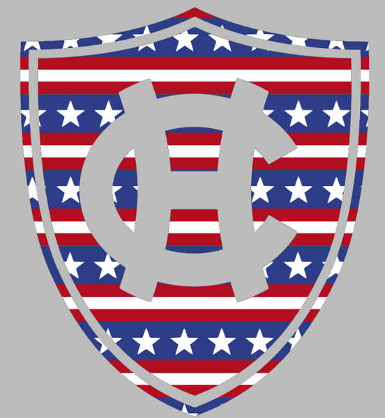Holy Cross Crusaders Team Logo Stars & Stripes USA American Flag Vinyl Decal PICK SIZE
