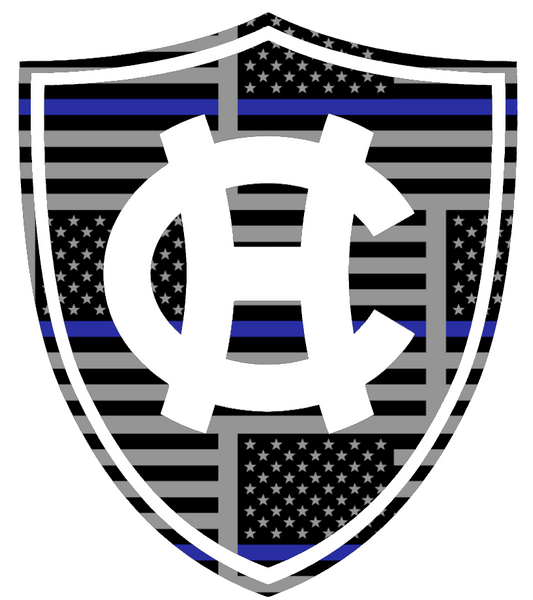 Holy Cross Crusaders Team Logo Thin Blue Line American Flag Premium DieCut Vinyl Decal PICK SIZE