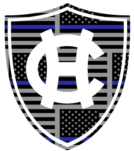 Holy Cross Crusaders Team Logo Thin Blue Line American Flag Premium DieCut Vinyl Decal PICK SIZE