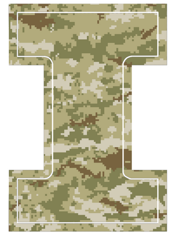 Illinois Fighting Illini Team Logo Salute to Service Camouflage Camo Vinyl Decal PICK SIZE