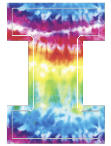 Illinois Fighting Illini Team Logo Crucial Catch Cancer Tie Dye Vinyl Decal PICK SIZE