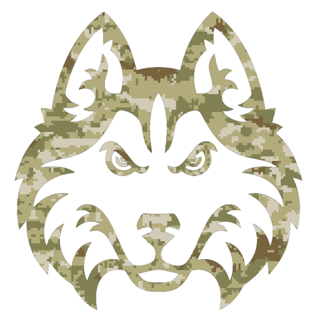 Houston Christian Huskies Team Logo Salute to Service Camouflage Camo Vinyl Decal PICK SIZE