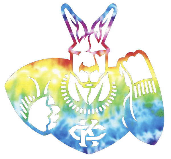 Kansas City Roos Team Logo Crucial Catch Cancer Tie Dye Vinyl Decal PICK SIZE