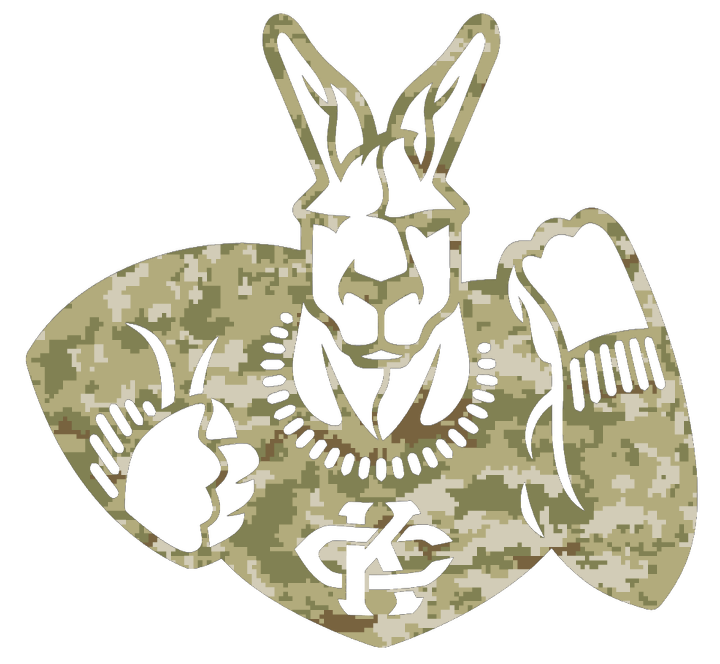 Kansas City Roos Team Logo Salute to Service Camouflage Camo Vinyl Decal PICK SIZE