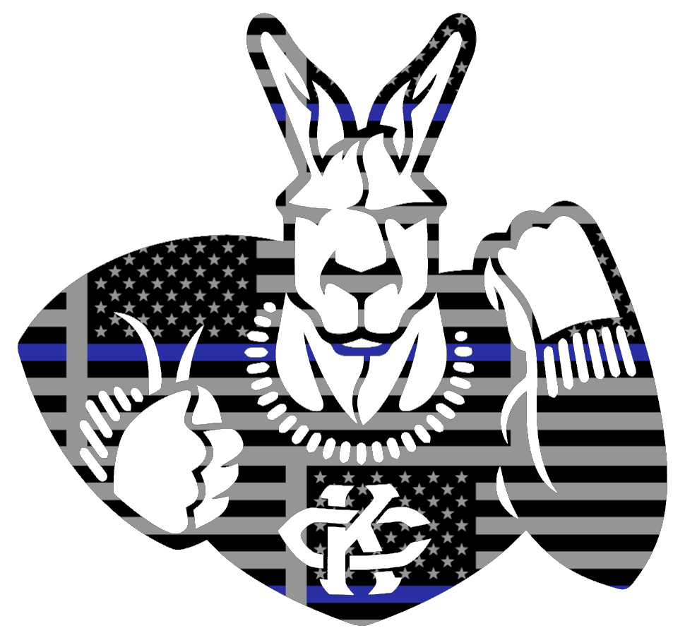 Kansas City Roos Team Logo Thin Blue Line American Flag Premium DieCut Vinyl Decal PICK SIZE