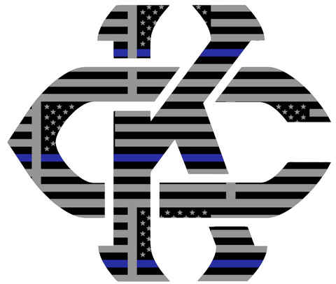 Kansas City Roos KC Logo Thin Blue Line American Flag Premium DieCut Vinyl Decal PICK SIZE