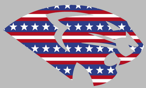 High Point Panthers Mascot Logo Stars & Stripes USA American Flag Vinyl Decal PICK SIZE