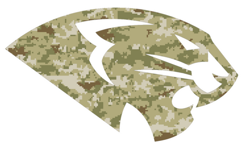 High Point Panthers Mascot Logo Salute to Service Camouflage Camo Vinyl Decal PICK SIZE