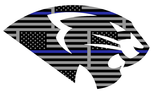 High Point Panthers Mascot Logo Thin Blue Line American Flag Premium DieCut Vinyl Decal PICK SIZE