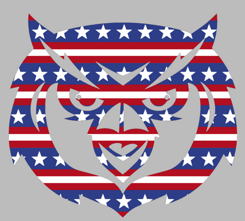 Kennesaw State Owls Mascot Logo Stars & Stripes USA American Flag Vinyl Decal PICK SIZE
