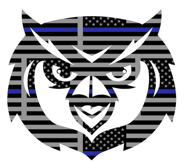 Kennesaw State Owls Mascot Logo Thin Blue Line American Flag Premium DieCut Vinyl Decal PICK SIZE