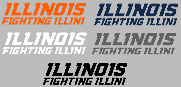 Illinois Fighting Illini Team Name Logo Premium DieCut Vinyl Decal PICK COLOR & SIZE