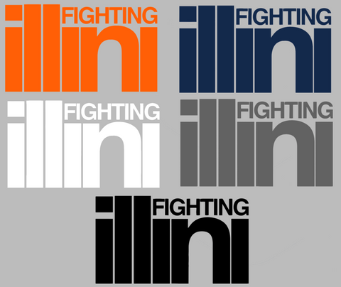 Illinois Fighting Illini Retro Throwback Team Name Logo Premium DieCut Vinyl Decal PICK COLOR & SIZE