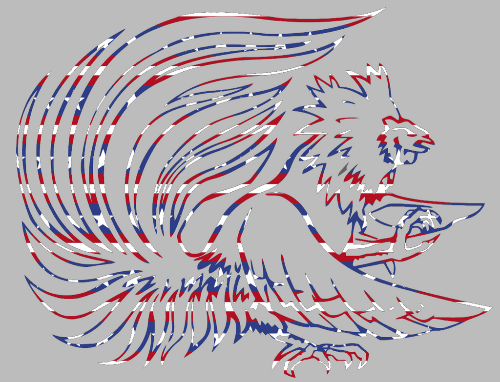 Jacksonville State Gamecocks Team Logo Stars & Stripes USA American Flag Vinyl Decal PICK SIZE