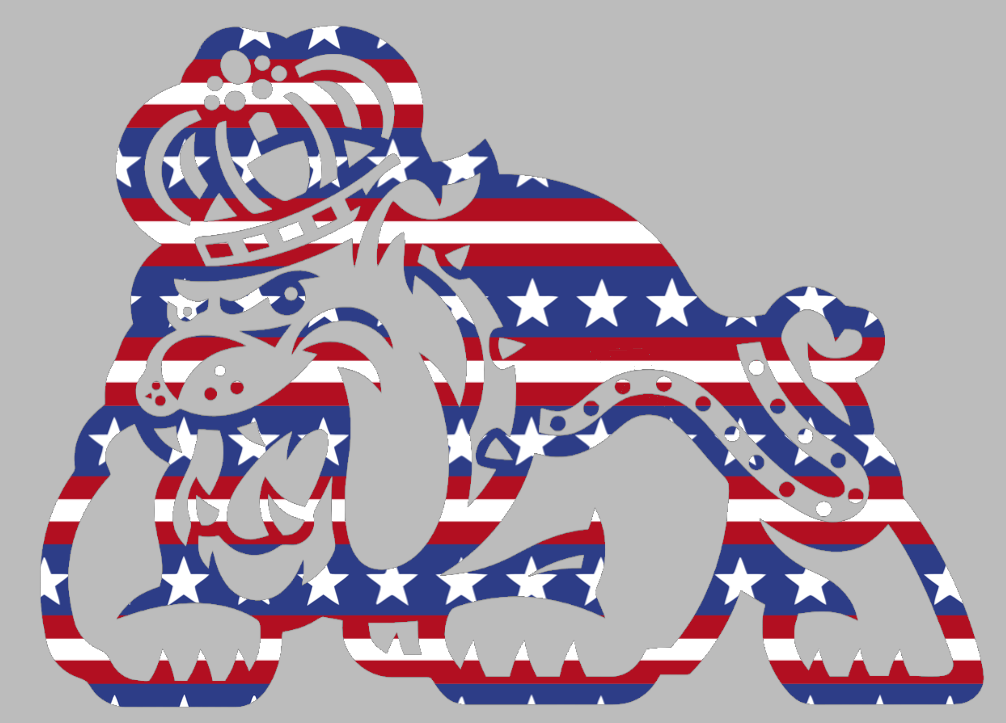 James Madison Dukes Mascot Logo Stars & Stripes USA American Flag Vinyl Decal PICK SIZE