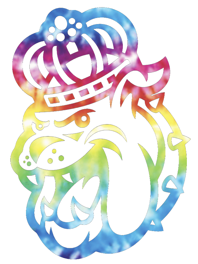 James Madison Dukes Mascot Head Logo Crucial Catch Cancer Tie Dye Vinyl Decal PICK SIZE