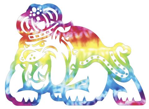James Madison Dukes Mascot Logo Crucial Catch Cancer Tie Dye Vinyl Decal PICK SIZE