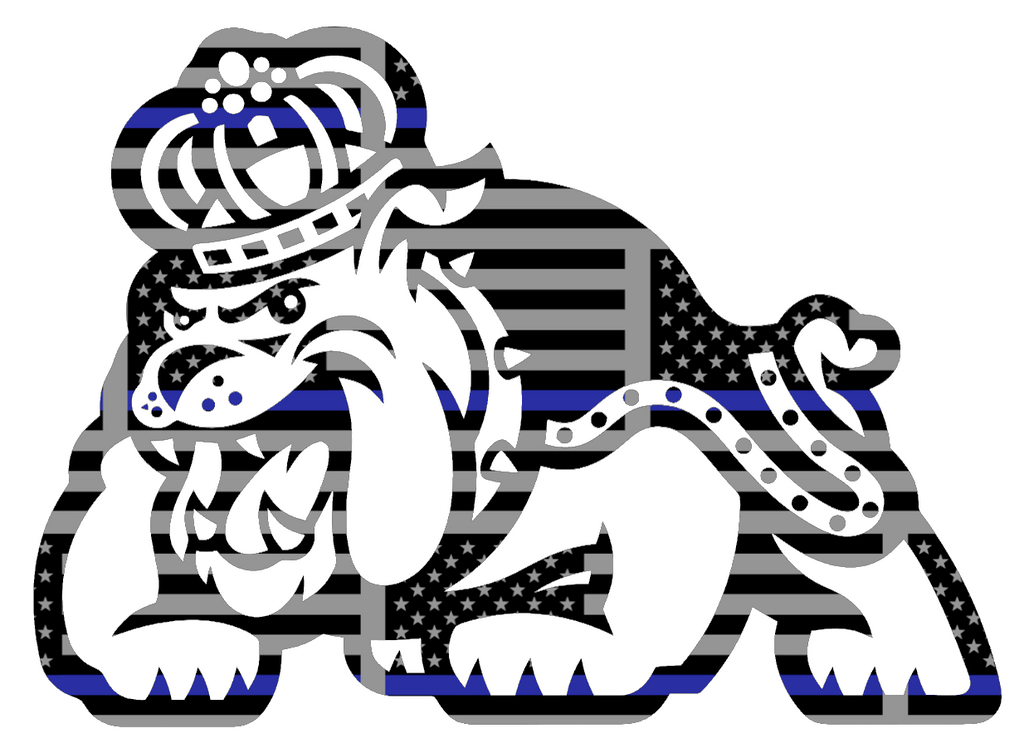 James Madison Dukes Mascot Logo Thin Blue Line American Flag Premium DieCut Vinyl Decal PICK SIZE