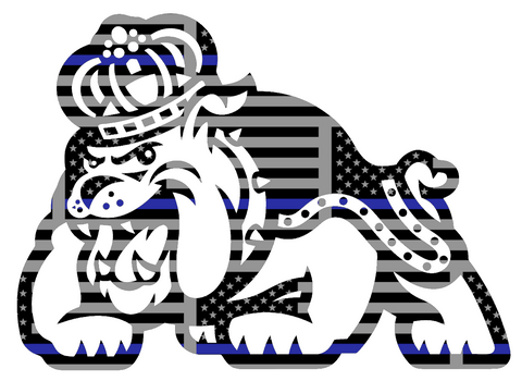 James Madison Dukes Mascot Logo Thin Blue Line American Flag Premium DieCut Vinyl Decal PICK SIZE