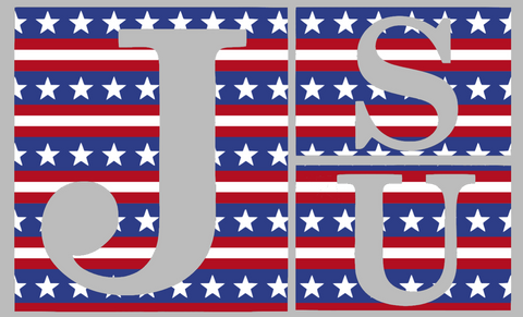 Jackson State Tigers Team Logo Stars & Stripes USA American Flag Vinyl Decal PICK SIZE