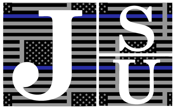 Jackson State Tigers Team Logo Thin Blue Line American Flag Premium DieCut Vinyl Decal PICK SIZE