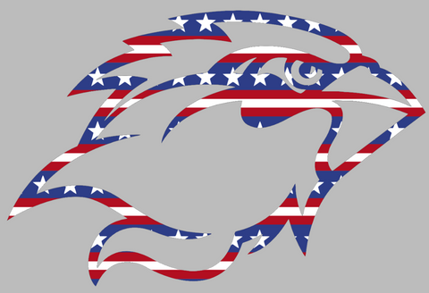 Lamar Cardinals Team Logo Stars & Stripes USA American Flag Vinyl Decal PICK SIZE