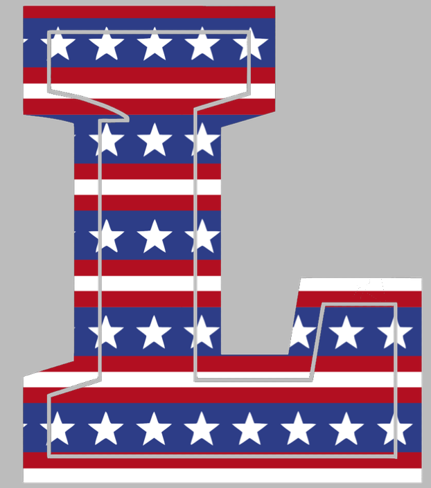 Lipscomb Bison Team Logo Stars & Stripes USA American Flag Vinyl Decal PICK SIZE