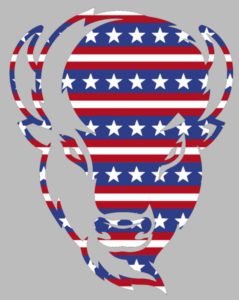 Lipscomb Bison Mascot Logo Stars & Stripes USA American Flag Vinyl Decal PICK SIZE