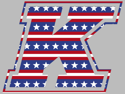 Kent State Golden Flashes K Logo Stars & Stripes USA American Flag Vinyl Decal PICK SIZE