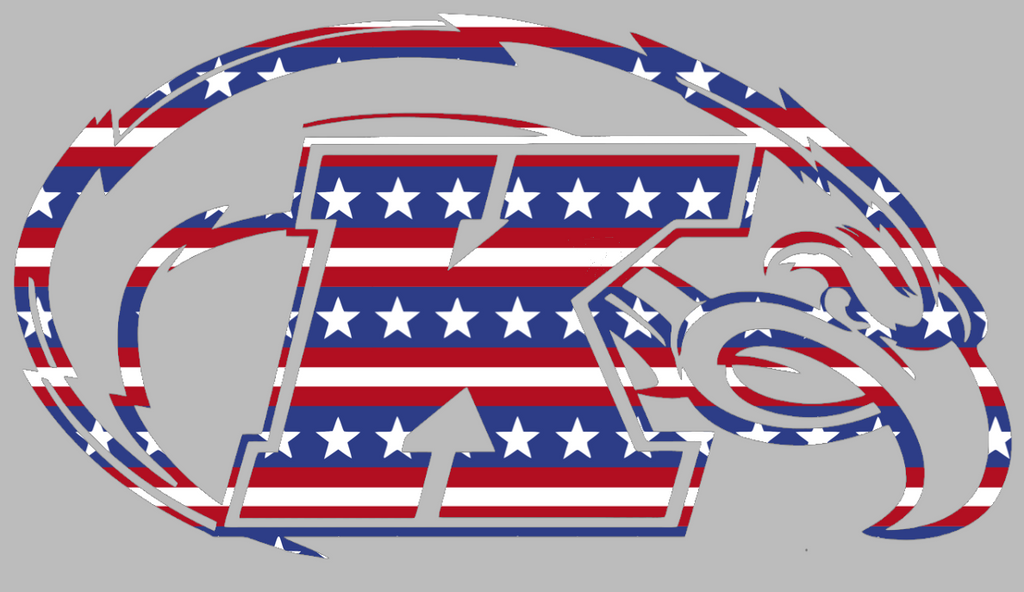 Kent State Golden Flashes Team Logo Stars & Stripes USA American Flag Vinyl Decal PICK SIZE