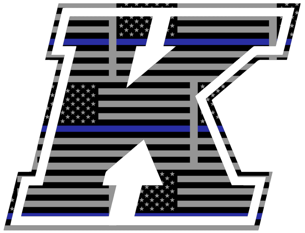 Kent State Golden Flashes K Logo Thin Blue Line American Flag Premium DieCut Vinyl Decal PICK SIZE