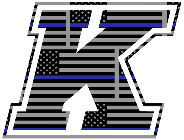 Kent State Golden Flashes K Logo Thin Blue Line American Flag Premium DieCut Vinyl Decal PICK SIZE