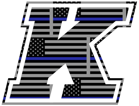 Kent State Golden Flashes K Logo Thin Blue Line American Flag Premium DieCut Vinyl Decal PICK SIZE
