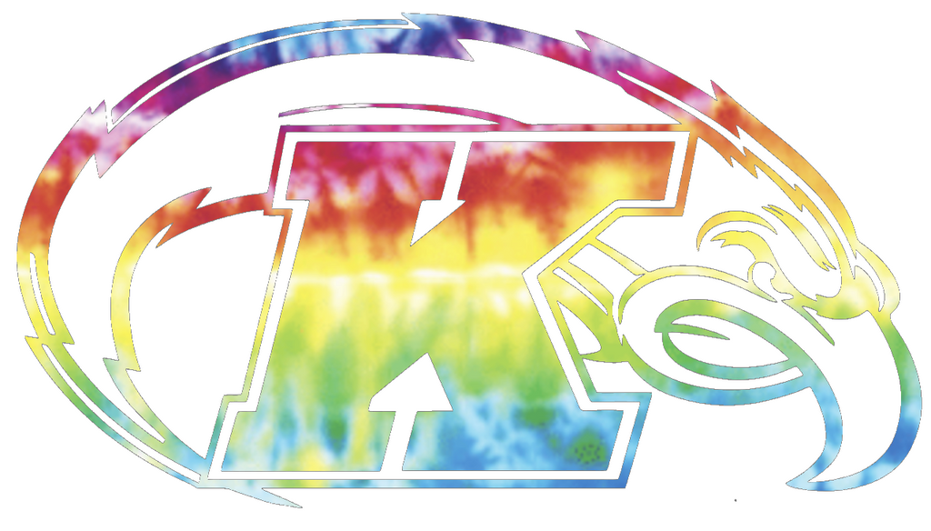 Kent State Golden Flashes Team Logo Crucial Catch Cancer Tie Dye Vinyl Decal PICK SIZE