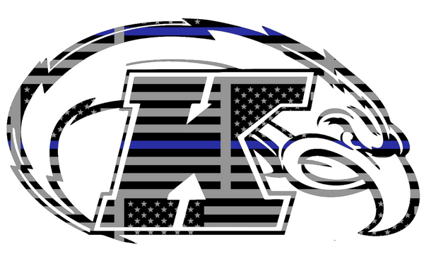 Kent State Golden Flashes Team Logo Thin Blue Line American Flag Premium DieCut Vinyl Decal PICK SIZE