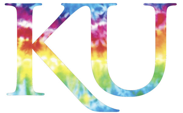 Kansas Jayhawks KU Logo Crucial Catch Cancer Tie Dye Vinyl Decal PICK SIZE