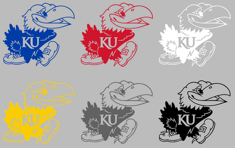 Kansas Jayhawks Team Logo Premium DieCut Vinyl Decal PICK COLOR & SIZE