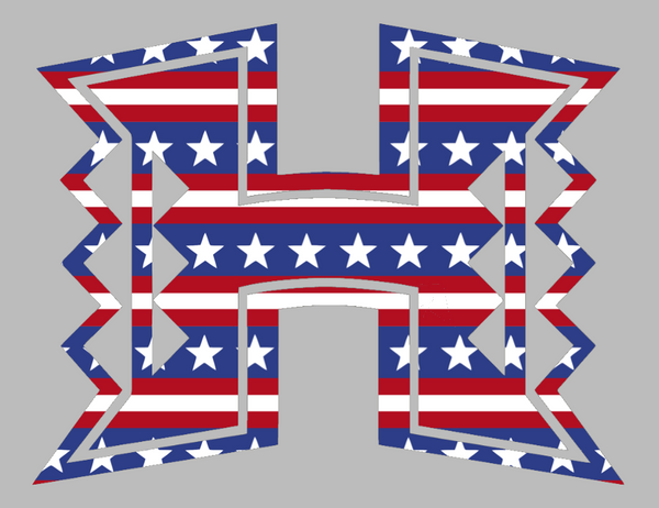 Hawaii Warriors Team Logo Stars & Stripes USA American Flag Vinyl Decal PICK SIZE