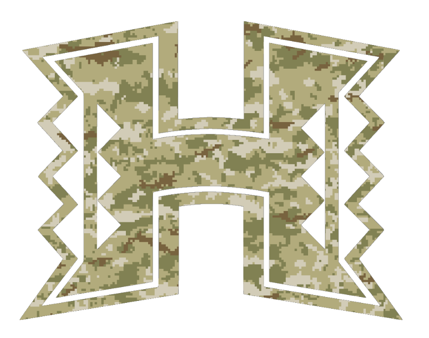 Hawaii Warriors Team Logo Salute to Service Camouflage Camo Vinyl Decal PICK SIZE