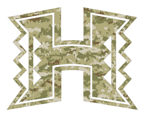 Hawaii Warriors Team Logo Salute to Service Camouflage Camo Vinyl Decal PICK SIZE