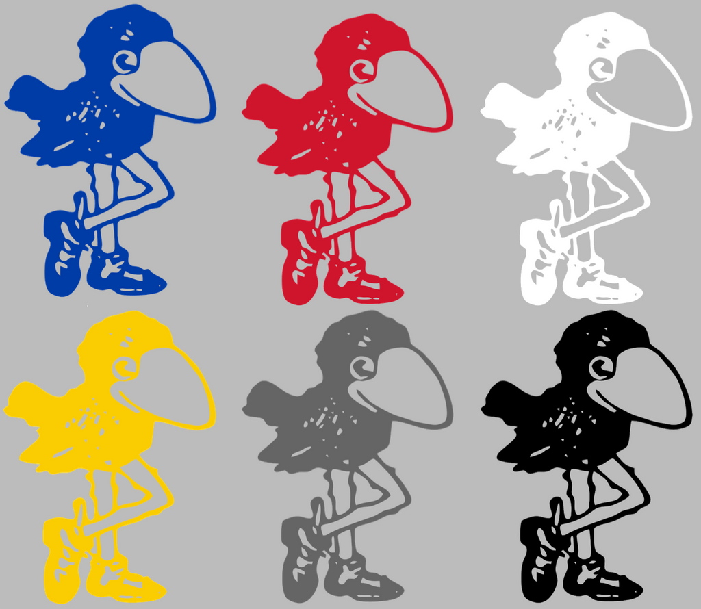 Kansas Jayhawks Retro Throwback Logo Premium DieCut Vinyl Decal PICK COLOR & SIZE
