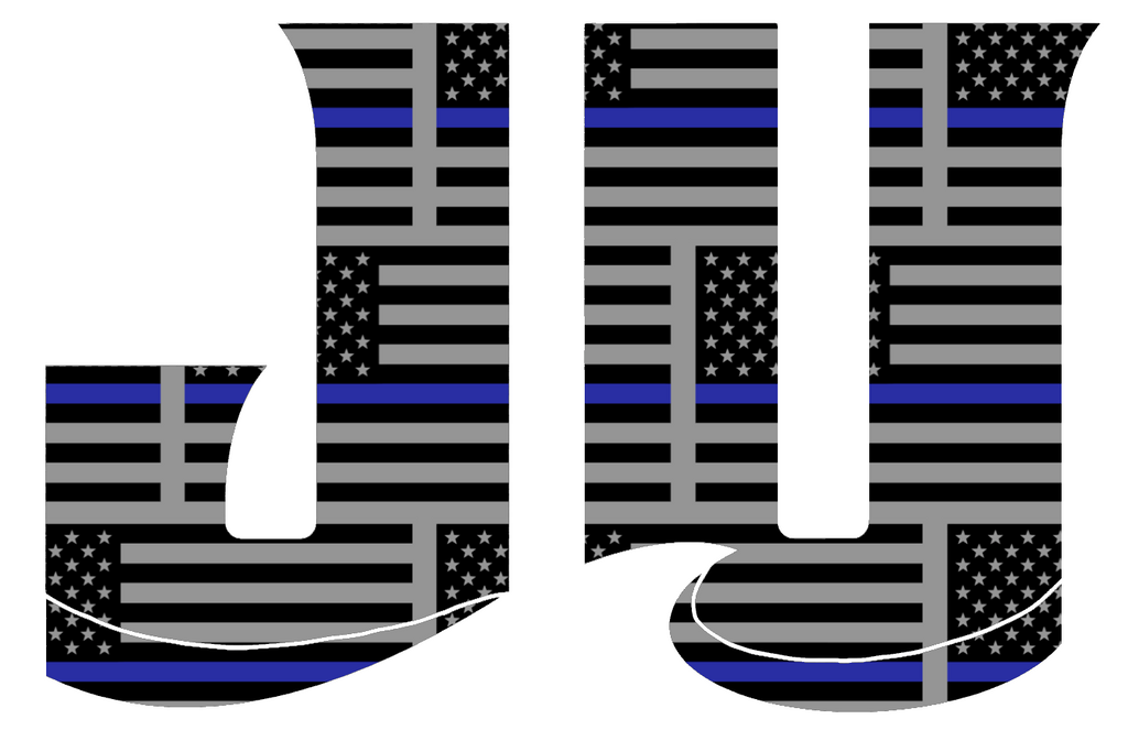 Jacksonville Dolphins JU Logo Thin Blue Line American Flag Premium DieCut Vinyl Decal PICK SIZE