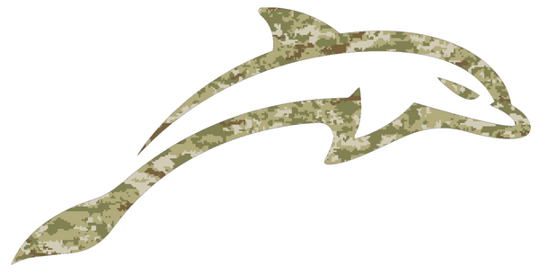 Jacksonville Dolphins Mascot Logo Salute to Service Camouflage Camo Vinyl Decal PICK SIZE
