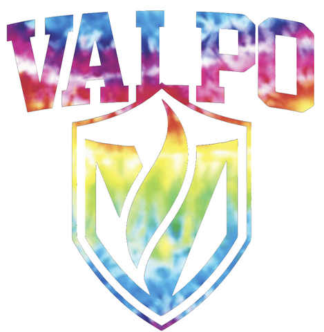 Valparaiso Valpo Beacons Team Logo Crucial Catch Cancer Tie Dye Vinyl Decal PICK SIZE