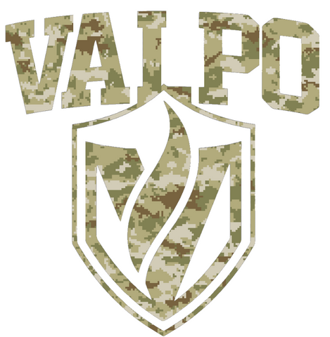 Valparaiso Valpo Beacons Team Logo Salute to Service Camouflage Camo Vinyl Decal PICK SIZE